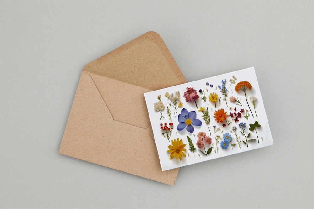 Prodigi print on demand card with flowers
