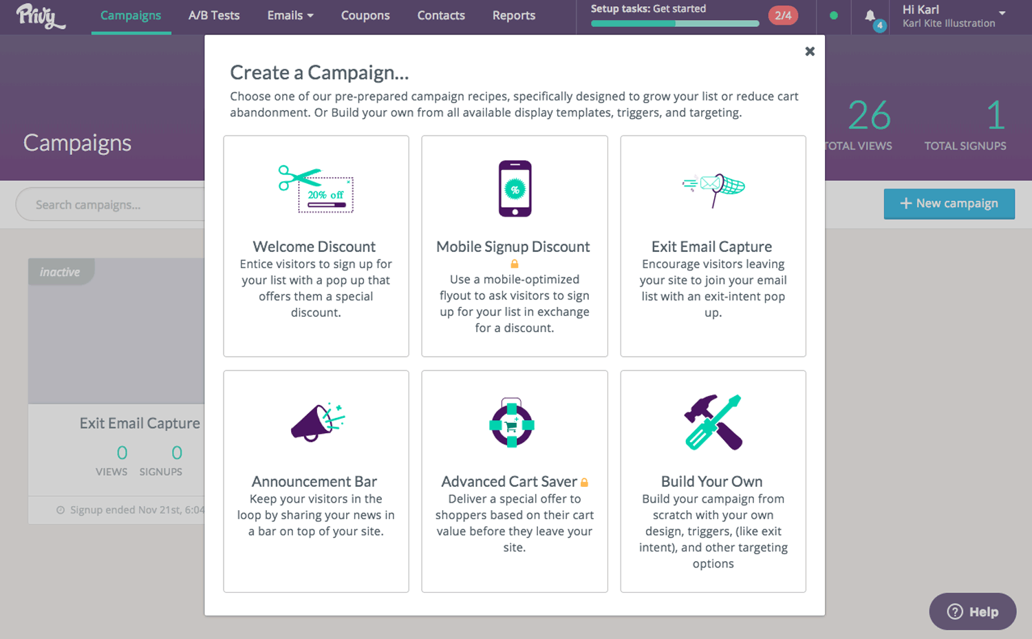 Privy: create a campaign