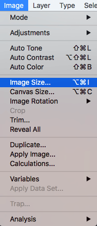 Changing image size in Photoshop