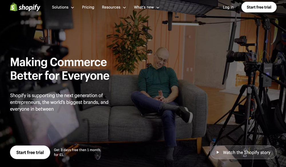 Shopify homepage