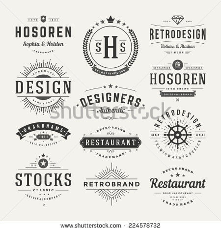 Monochrome logos from Shutterstock
