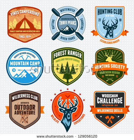 Camping logos from Shutterstock
