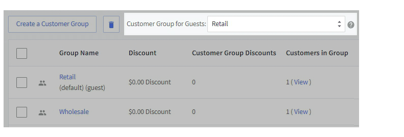 BigCommerce customer groups