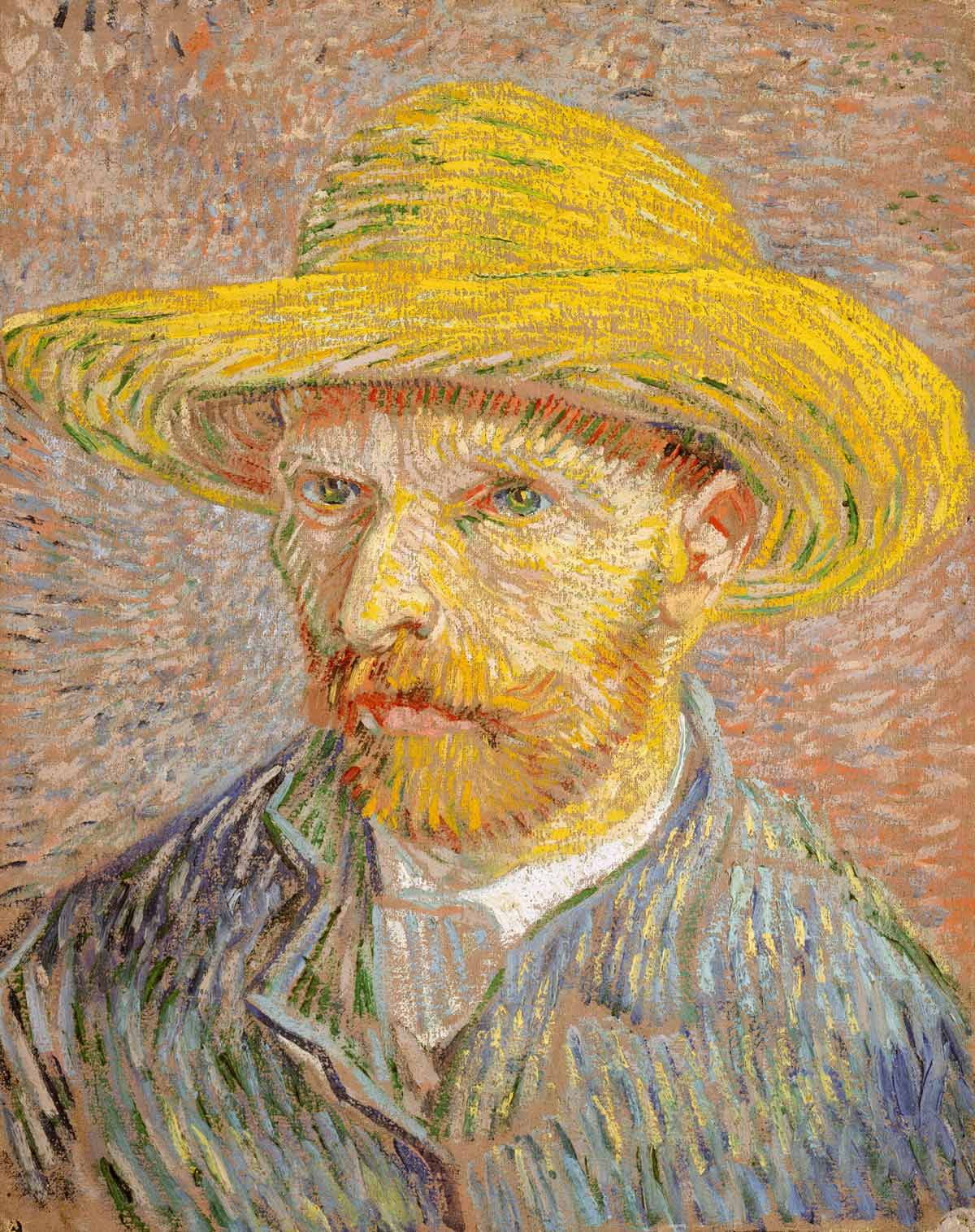 Vincent Van Gough's Self-Portrait with a Straw Hat