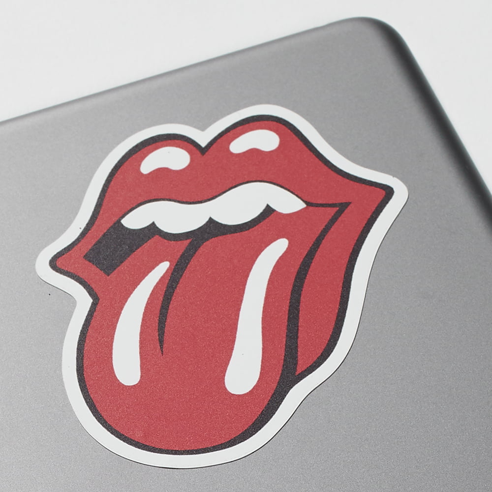 Kiss cut stickers on laptop