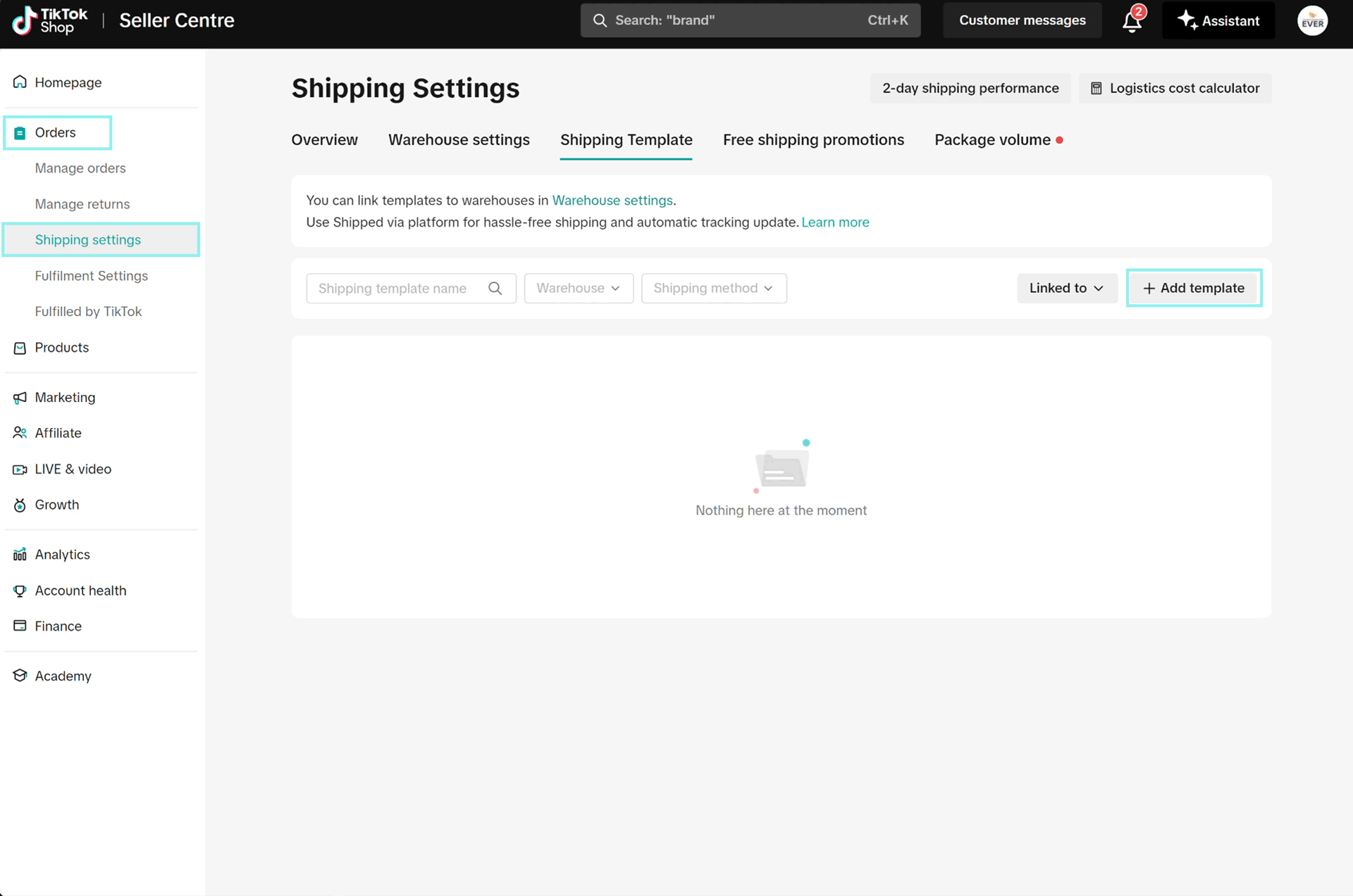 Prodigi sales channels with an active channel