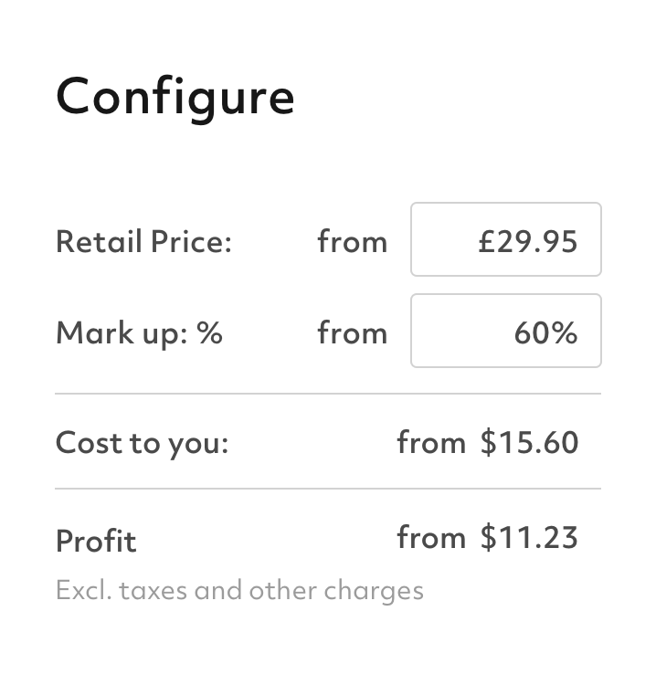 Fully configurable pricing